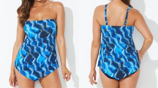 Swimsuits For All Scarf Bandeau Tankini Set