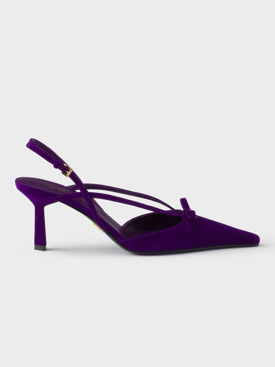 Prada, Suede Slingback Pumps