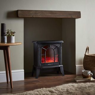 Freestanding Electric Wood Burning Flame Effect Fireplace by Trueshopping