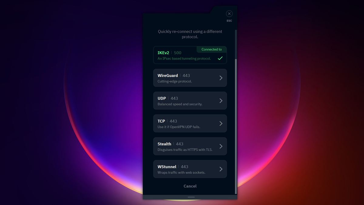 Windscribe Free VPN protocols