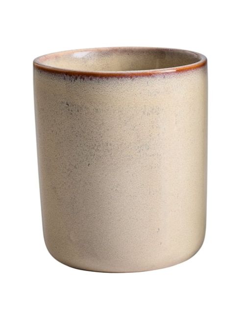 Reactive Cream Ceramic Utensil Holder
