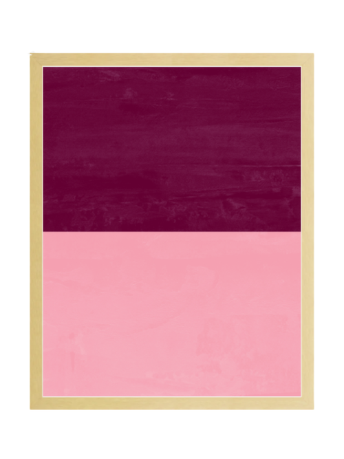 Framed Color Block Oxblood Pink Wall Art