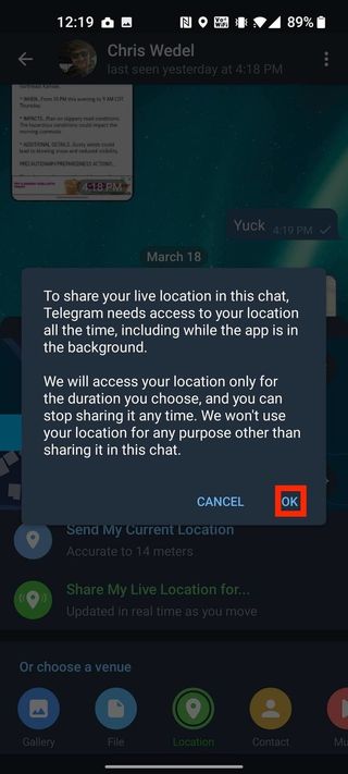How To Share Live Location Telegram 4