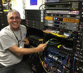 Darren Pae, engineer in charge for CP Communications with the MultiDyne VF-9000.