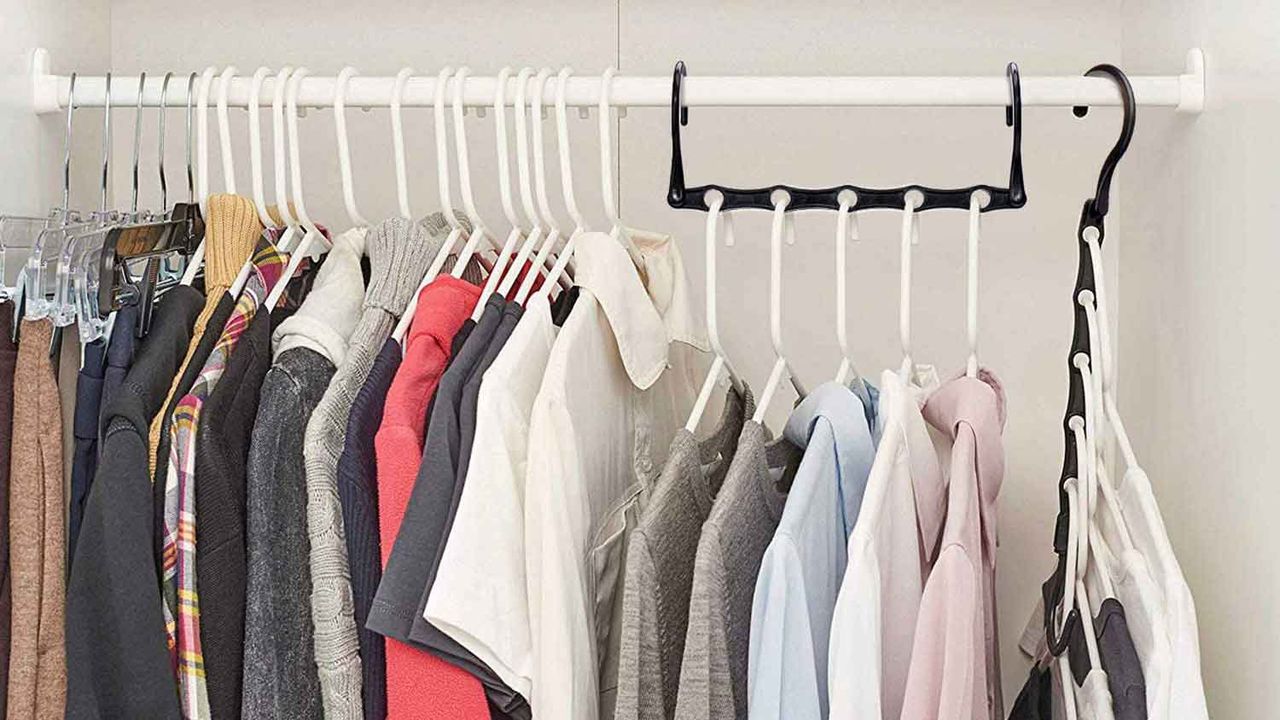 Best hanger organizer: HOUSE DAY Black Magic Hangers Space Saving Clothes Hangers Organizer