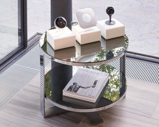 table with mirror top