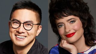 Bowen Yang and Sarah Sherman SNL headshots side by side photo