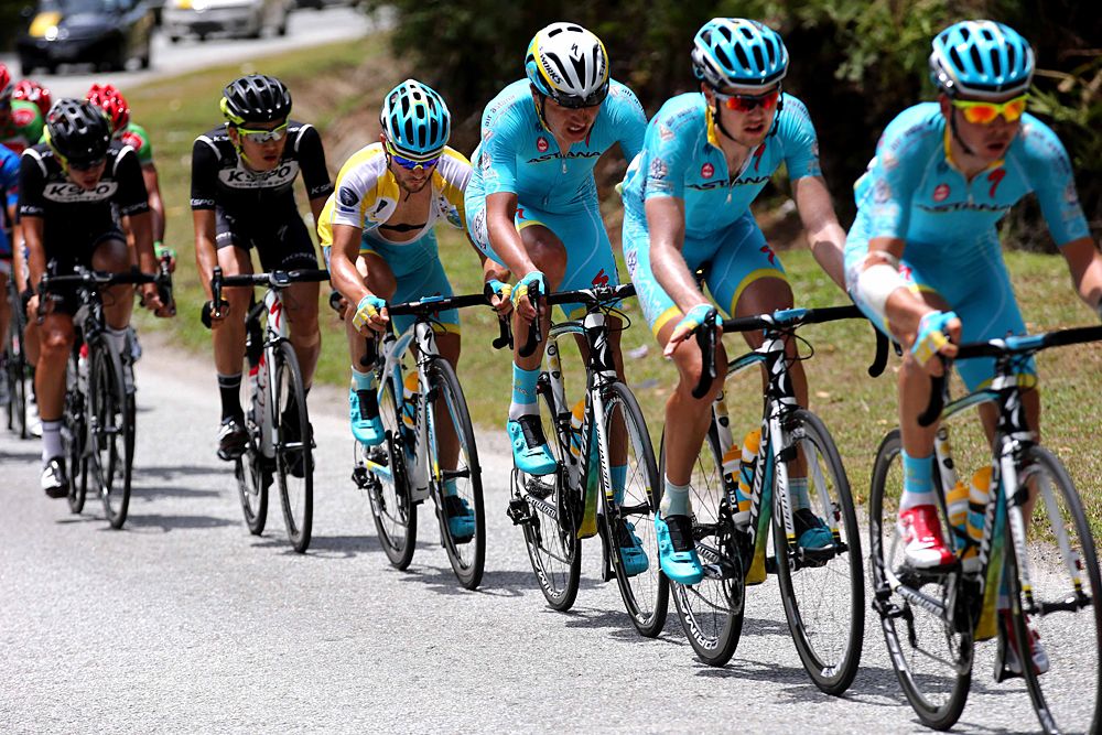 Astana organized at the front of the peloton
