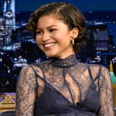 Zendaya went on 'The Tonight Show Starring Jimmy Fallon' in a lacy, lingerie-inspired "something blue" dress