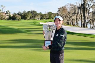 Lydia Ko holds the Tournament of Champions trophy