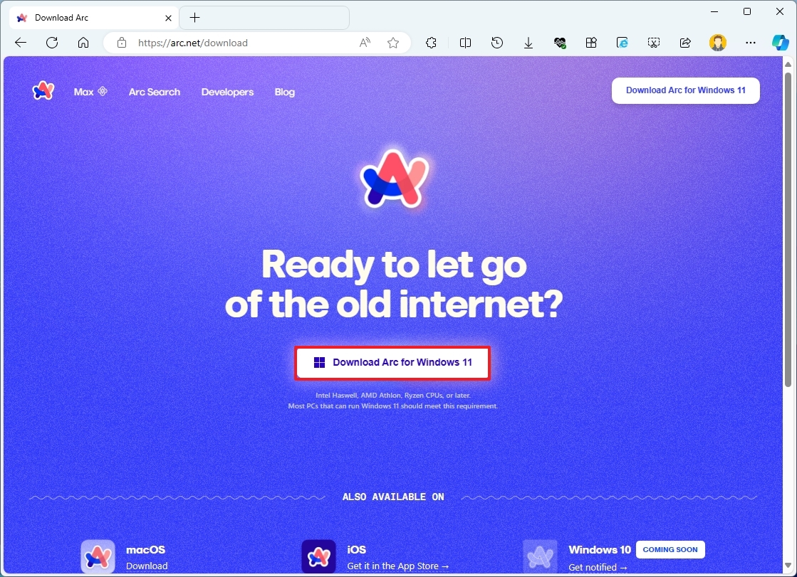 Как начать работу с браузером Arc в Windows 11