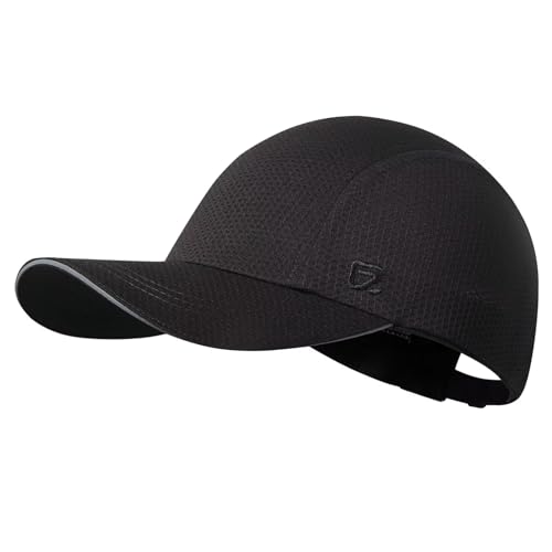 Gadiemkensd Women&#039;s Race Day Running Hat Performance Mesh Baseball Cap - Excellent Ventilation, Lightweight, Reflective Safety Ponytail Hats for Exercise Golf Hiking Beach Workout Gym Black