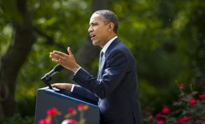 In the Rose Garden on Monday, an unrestrained President Obama demanded new taxes on the super wealthy.