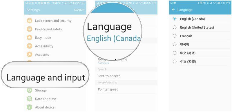 How to manage the language and input settings on the Samsung Galaxy S7 ...