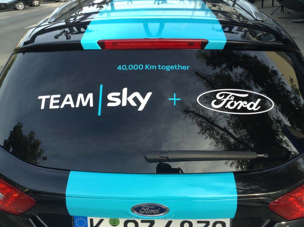 The rear of the Team Sky Ford
