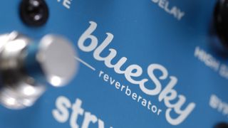 Close up of Strymon BlueSky V2 logo