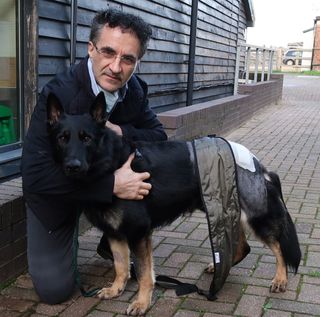 The Supervet Noel Fitzpatrick pictured with police dog, Trigger.