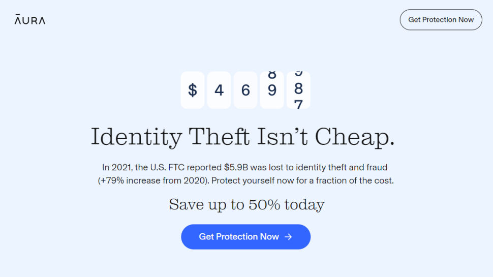Website screenshot for Aura