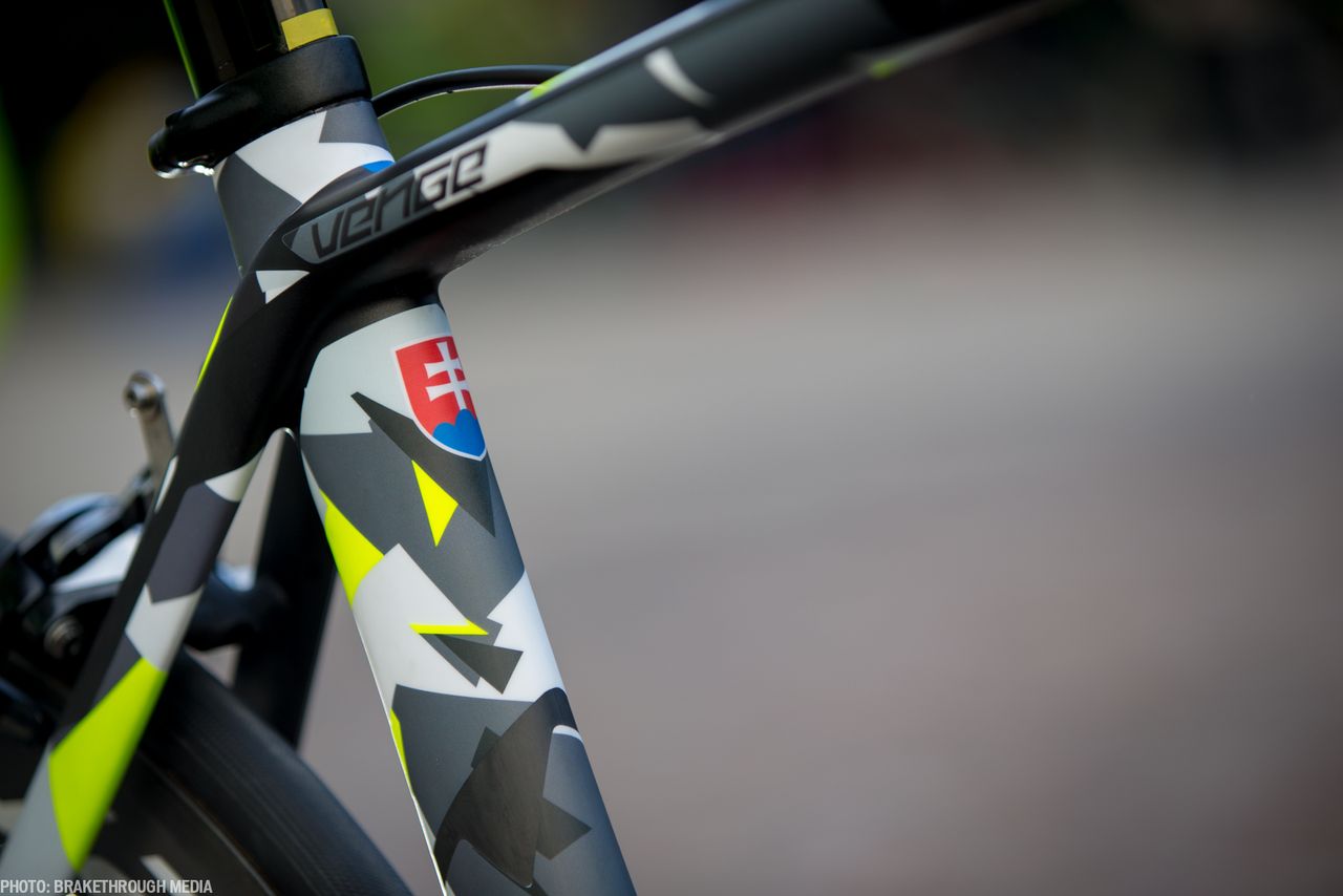 The S-Works Sagan Camo Venge nods to Tinkoff-Saxo camouflage training kit and Peter Sagan's home country.