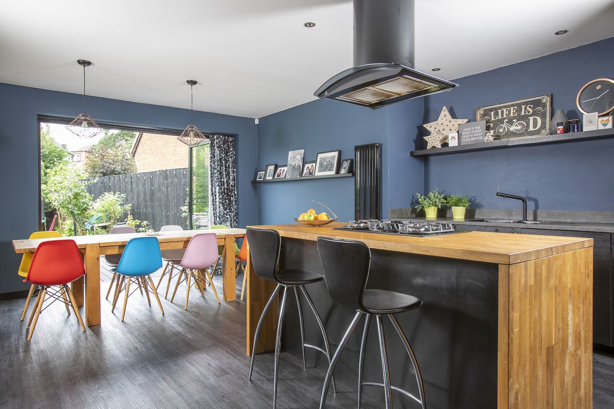 modern kitchen diner renovation with patio doors
