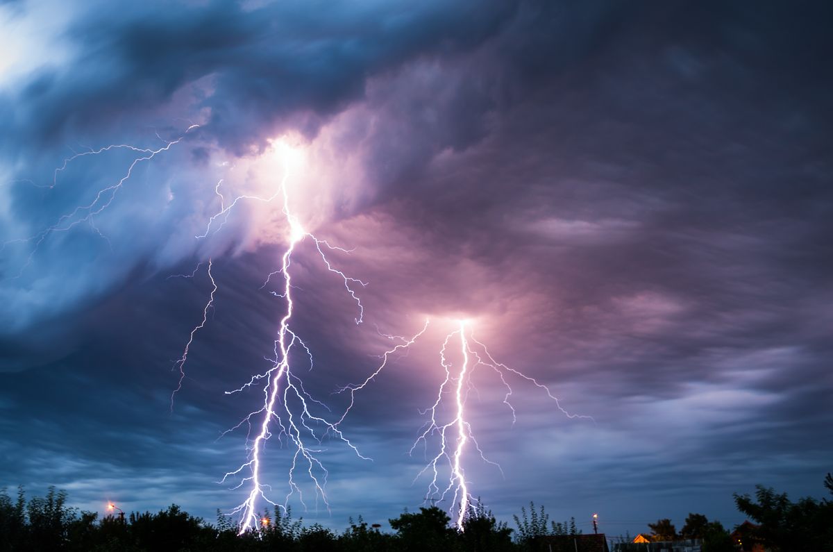 Clouds with lightning