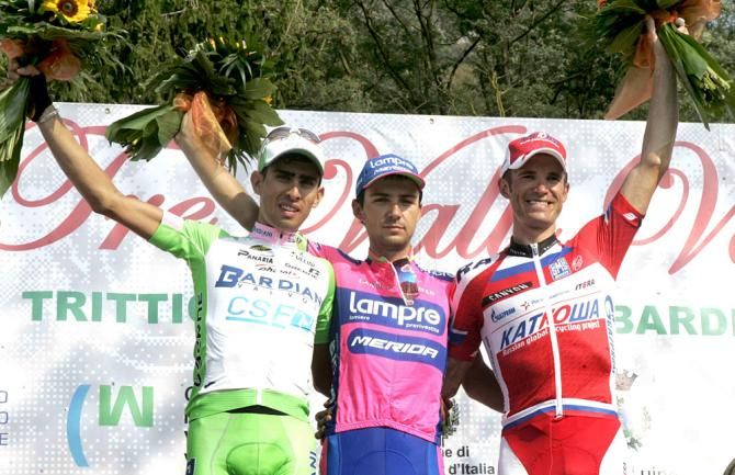 The podium: Francesco Bongiorno, Kristijan Durasek and Alexandr Kolobnev