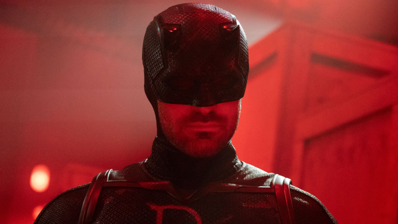 Matt Murdock (Charlie Cox) surveys the area on Daredevil: Born Again.