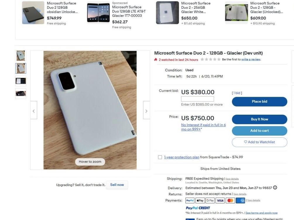 Surface Cronos eBay listing