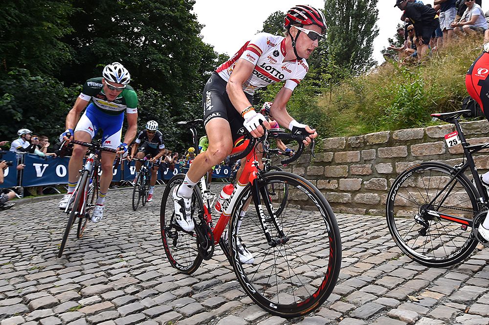 Tim Wellens (Lotto Soudal) wearing the Eneco Tour leader's jersey
