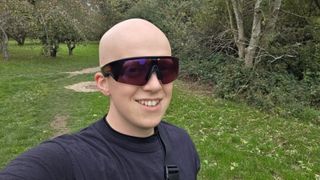 Hamish wearing the Oakley Meta Vanguard glasses