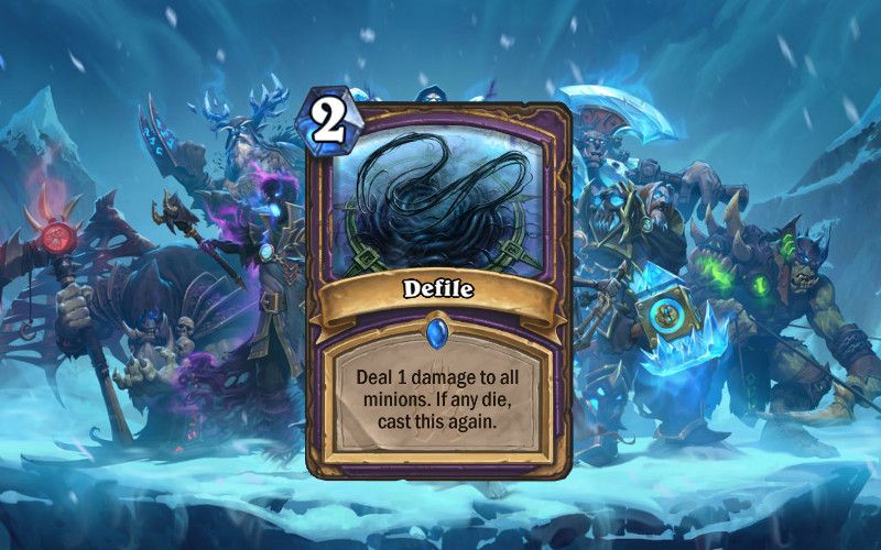 I was delighted that Frozen Throne added some cards with complex mechanic, and this Warlock board clear which requires some gentle maths manipulation is a perfect example.