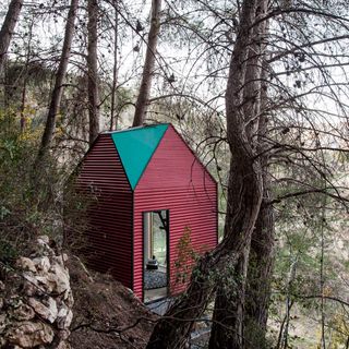 cabin villa in forest area