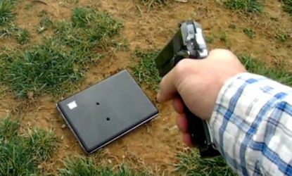 Shooting a laptop 