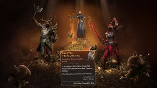 Diablo 4 characters on top of a pile of treasure