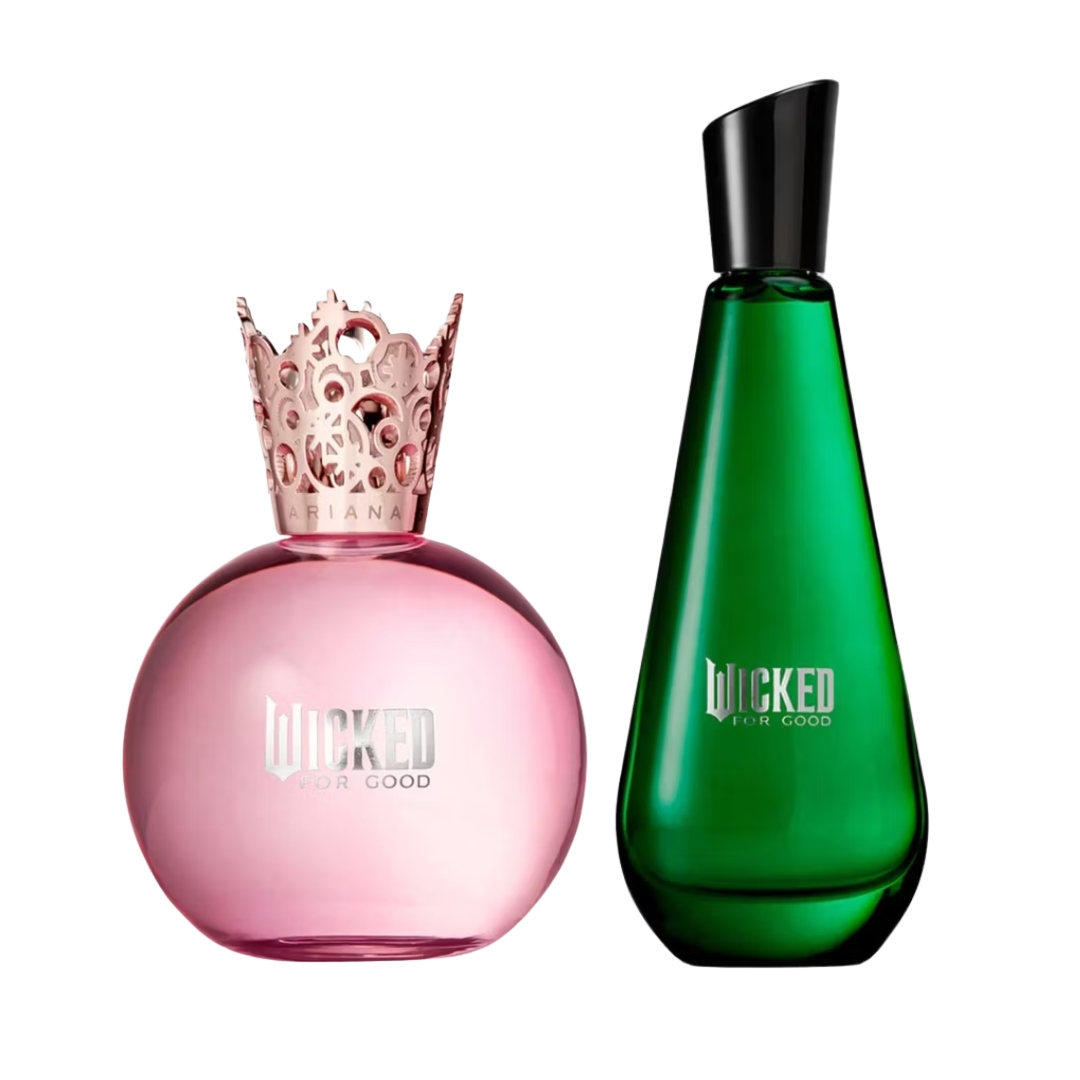 Ariana Grande Pefumes Glinda Bubbly Pink and Elphaba Enchanted Eau de Parfums