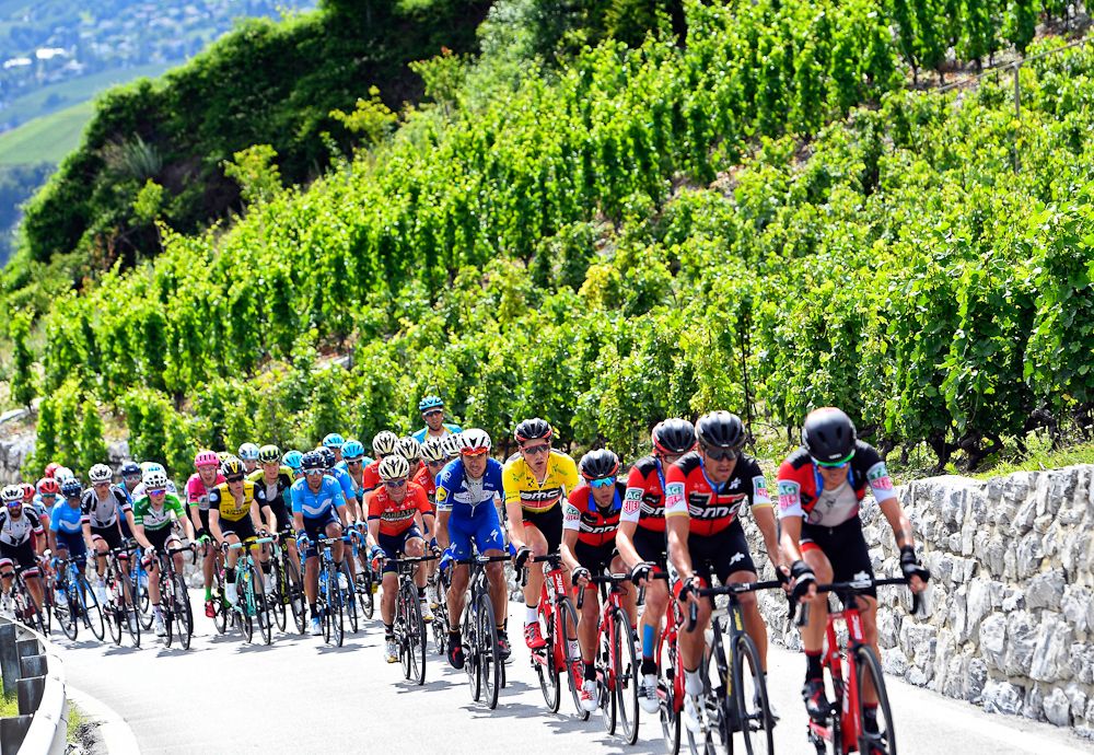 Scenery along the route of stage 5 at Tour de Suisse