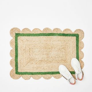 Scalloped Jute Green Doormat