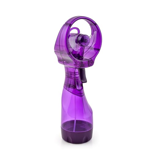 O2cool Deluxe Handheld Battery Powered Water Misting Fan (purple)