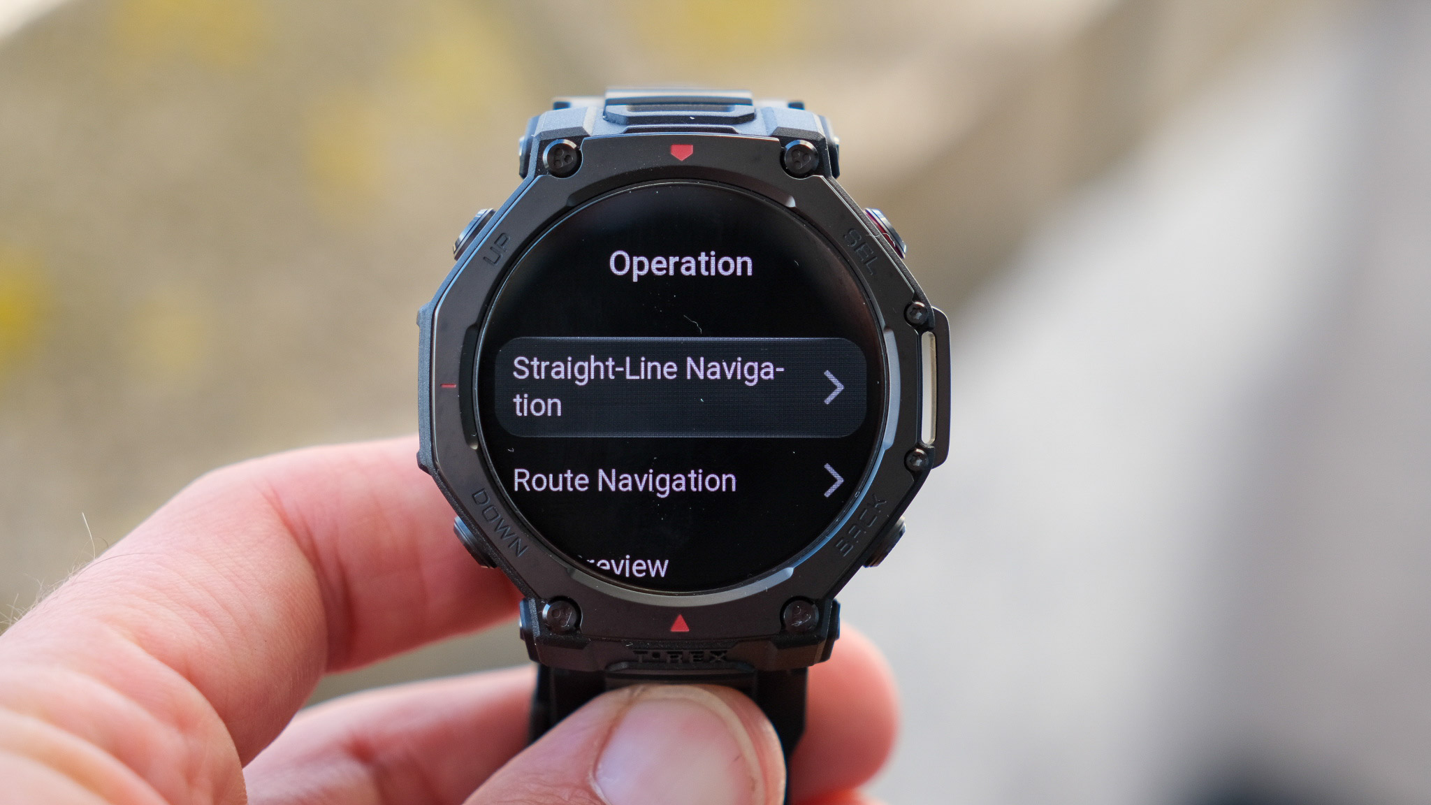 Amazfit T-Rex 3 Pro smartwatch in hand