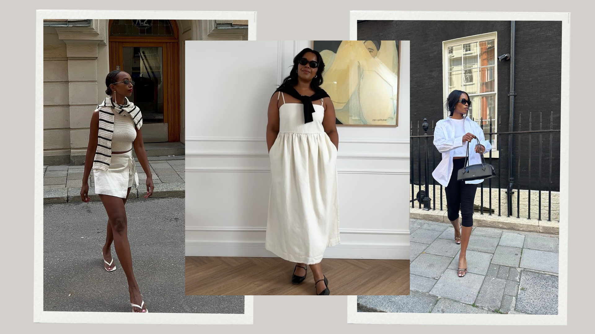 Three outfits that serve as alternatives to wearing shorts