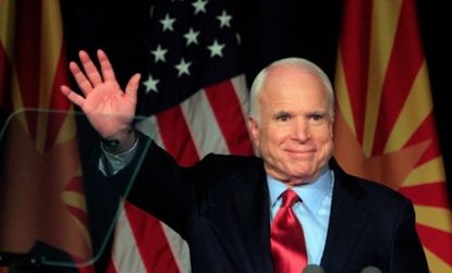 Arizona Sen. John McCain beat insurgent candidate J.D. Hayworth, a talk-radio star and former congressman. 