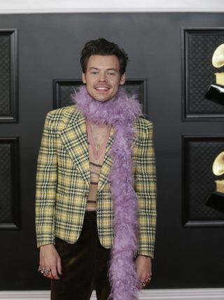 Harry Styles at THE 63rd ANNUAL GRAMMY® AWARDS, broadcast live from the STAPLES Center in Los Angeles, Sunday, March 14, 2021 (8:00-11:30 PM, live ET/5:00-8:30 PM, live PT) on the CBS Television Network and Paramount+