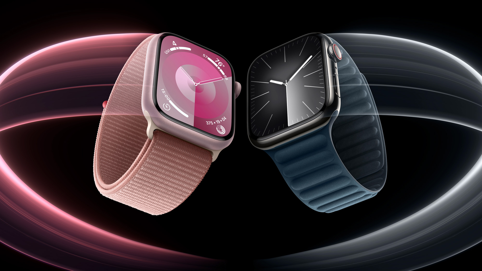 Dos modelos de Apple Watch 9