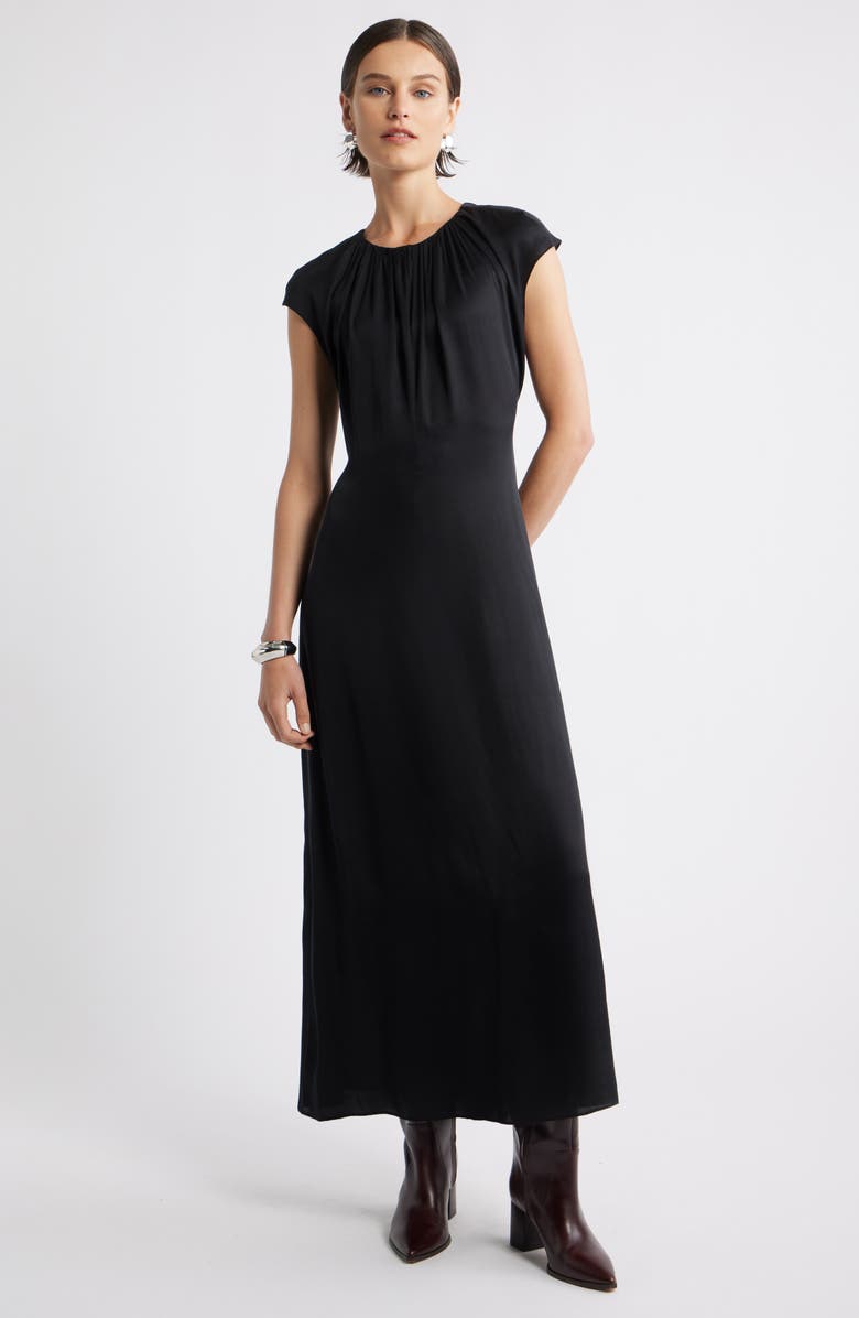 Covered hat casing a line dress