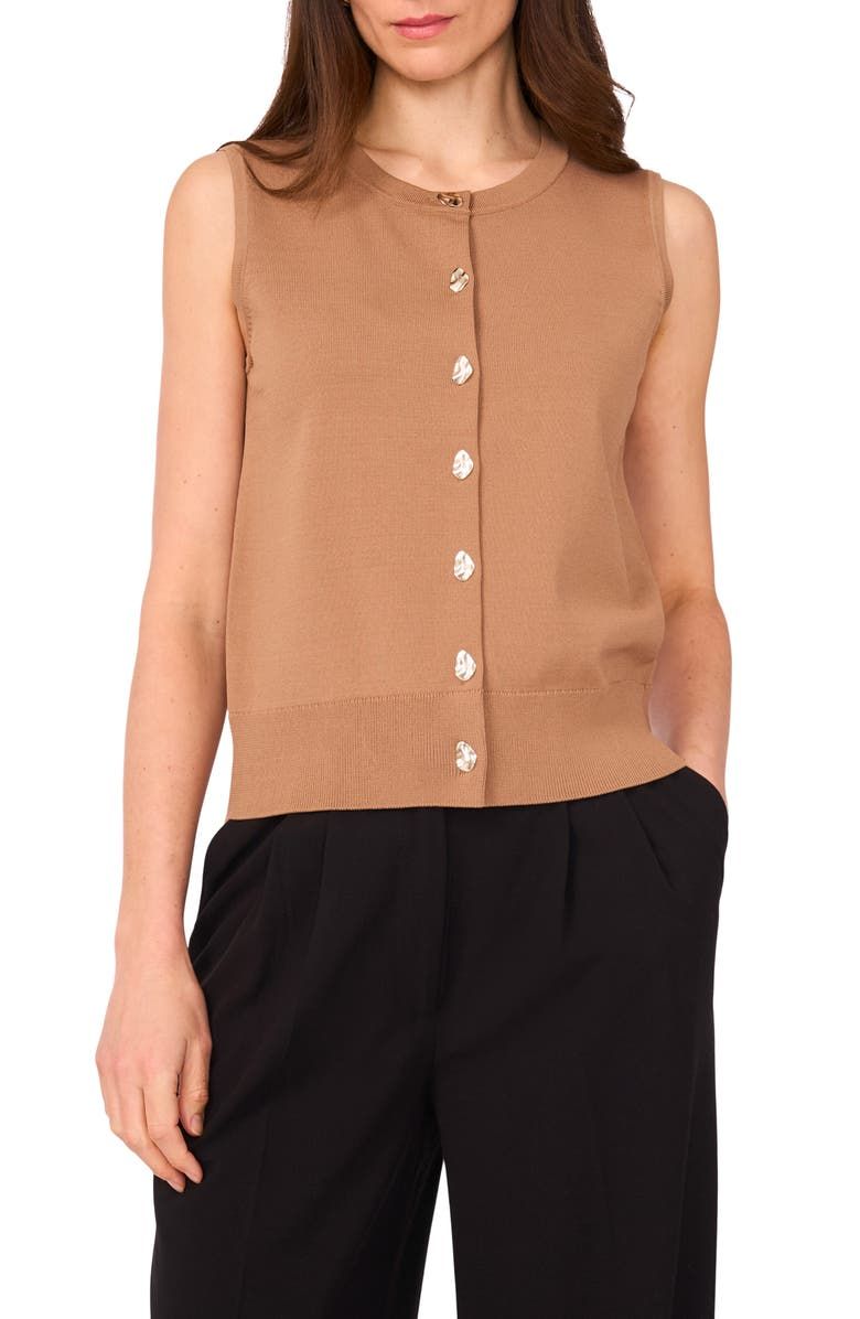 Crewneck Button-Up Sweater Vest