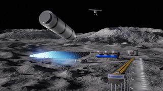 a cylindrical object is launched from the surface of the moon by a long metal rail