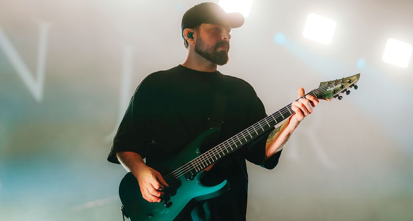 Roman Ibramkhalilov plays his signature Jackson live onstage with Jinjer