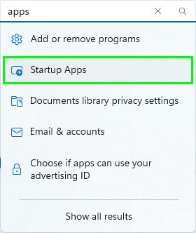 Windows 11 startup apps