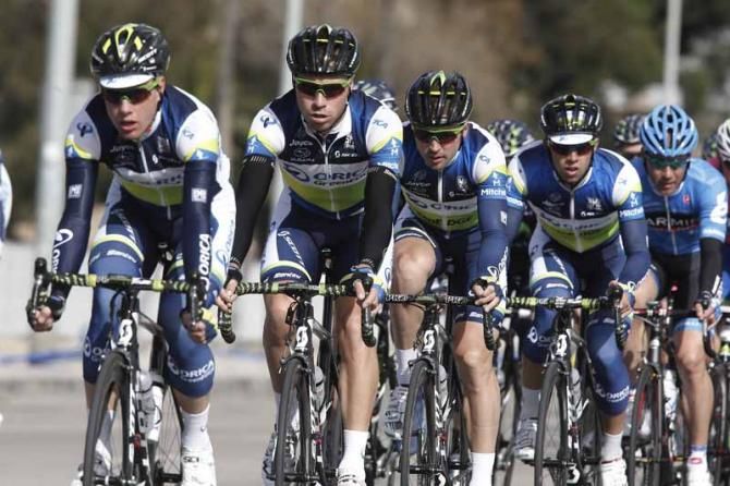 Orica GreenEdge on the front