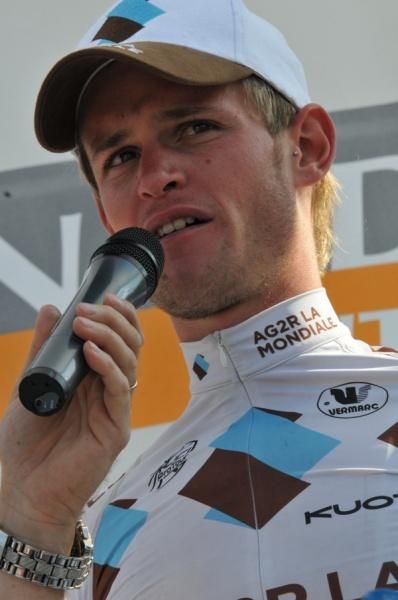 Maxime Bouet is interviewed after his stage win.